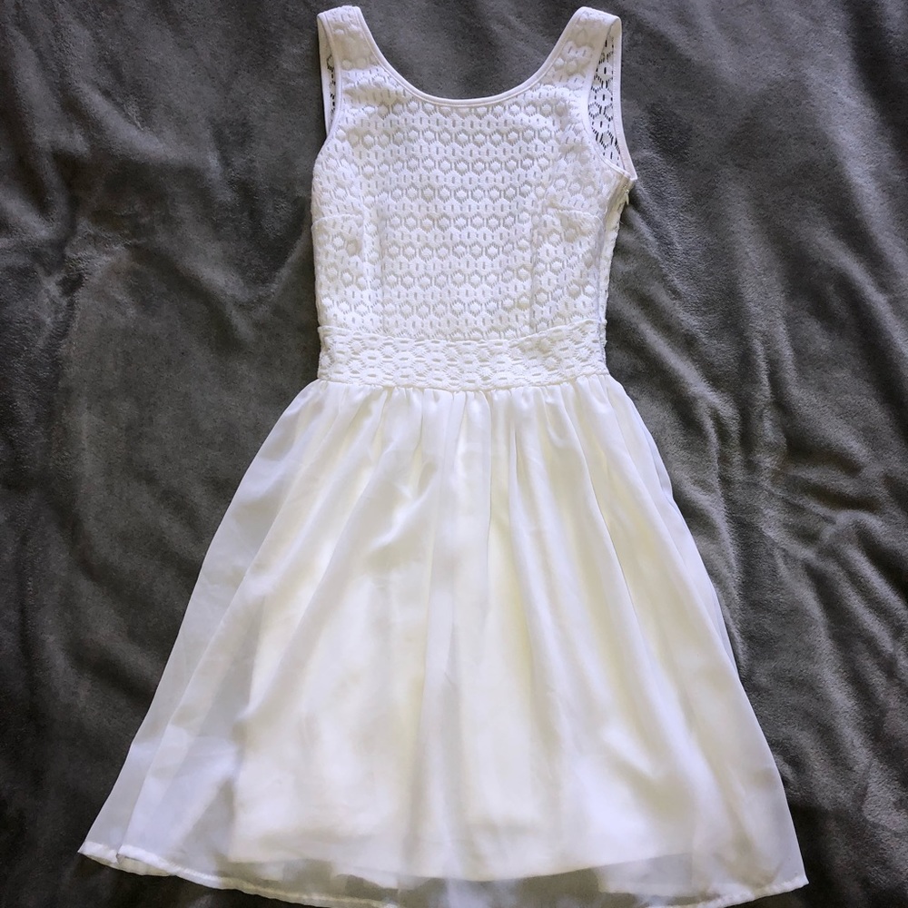Summer white low back dress